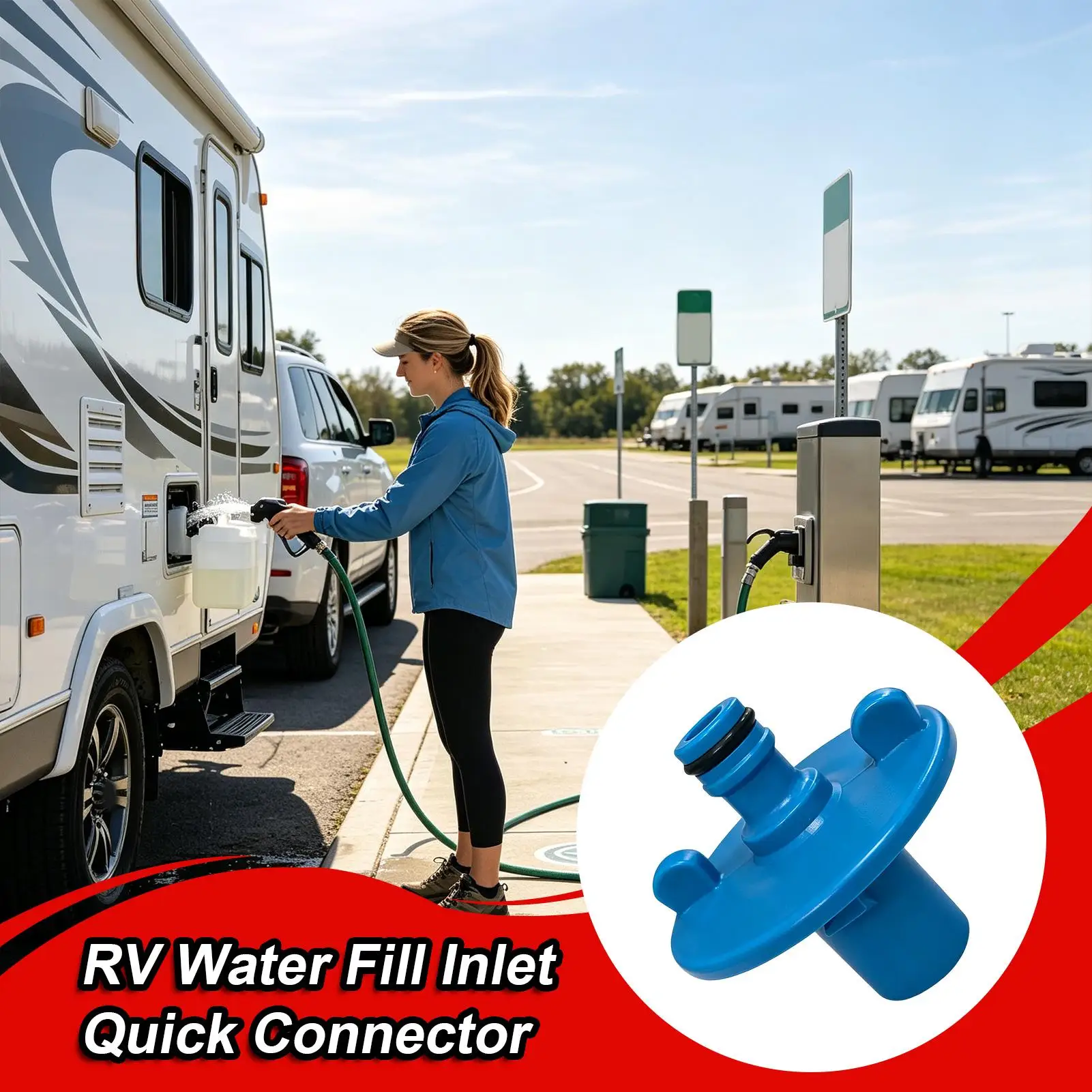 RV Water Inlet Valve Leak-Proof Quick Assembly Plumbing Port RV Water Connection Fittings For Camping City Hookup Outdoor