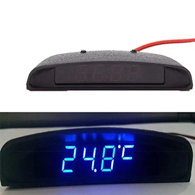 Przenośny samochodowy cyfrowy zegar LCD elektroniczny czas data wyświetlacz temperatury monitorowanie napięcia 4w1 wielofunkcyjny uniwersalny do samochodu
