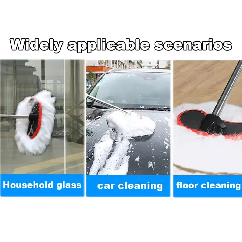 Car Cleaning Mop Adjustable Super Absorbent Windshield Cleaner Care Scratch-Free Car Brush With Telescopic Stainless Steel Pole