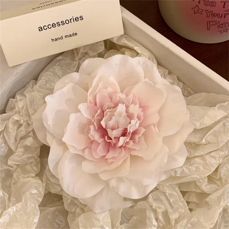 Beach Sunset Photo Hair Accessories Beautiful Red Flower Hair Clip Side Clip Bang Clip Flower Hair Clip Headpiece for Women