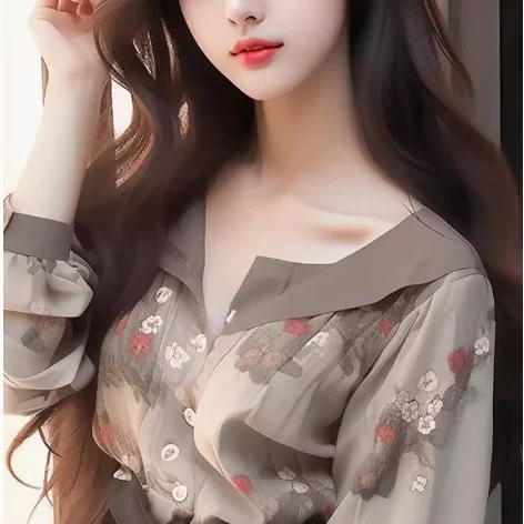 

Ele Floral irt Women's Faionable Lazy Sle Unique Single Item End of Line Special Offer Casual Chic Top for Ladies