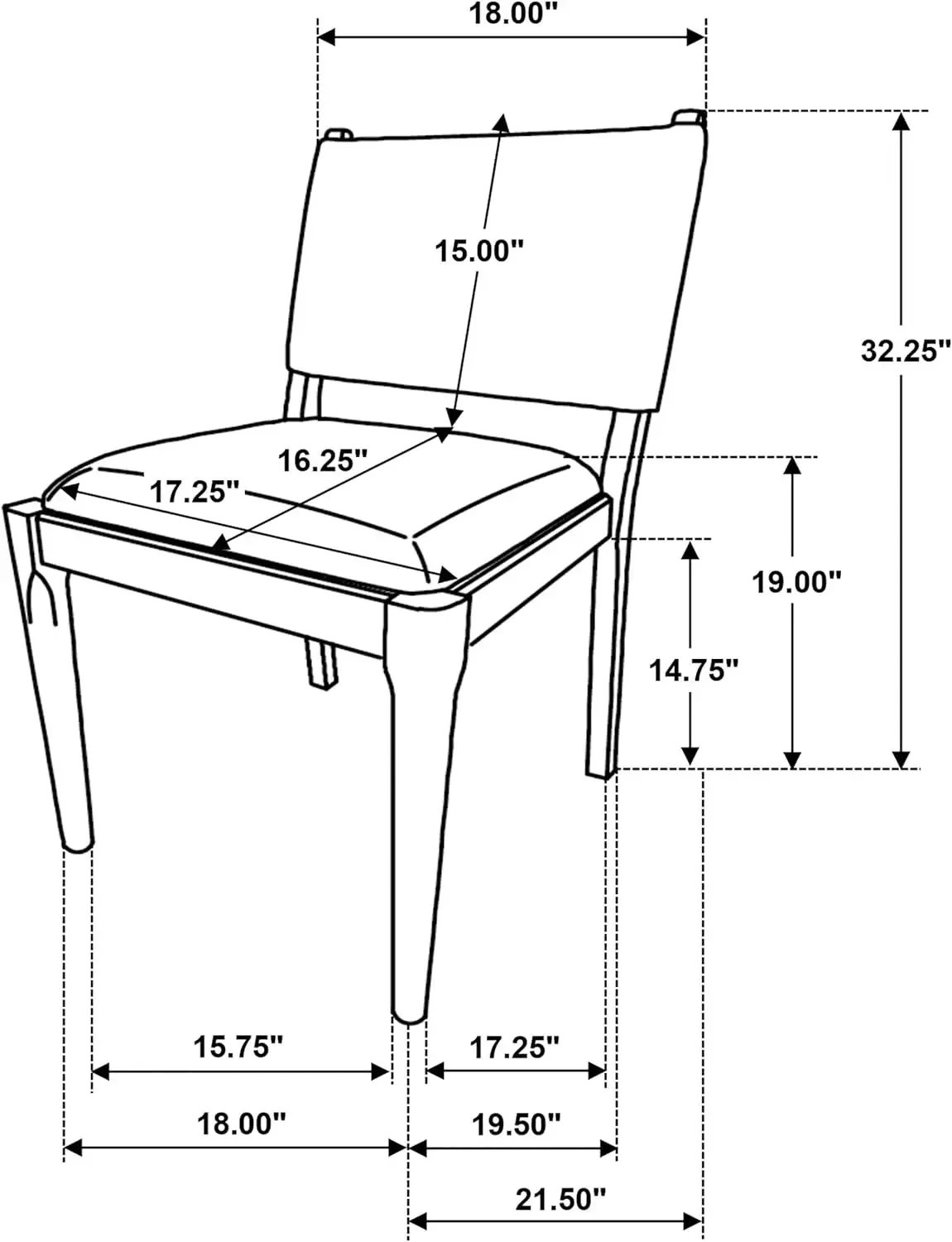 Upholstered Dining Kitchen Chairs Set Fabric Padded Seat Wrapped Backrest Tie Detailing Brown