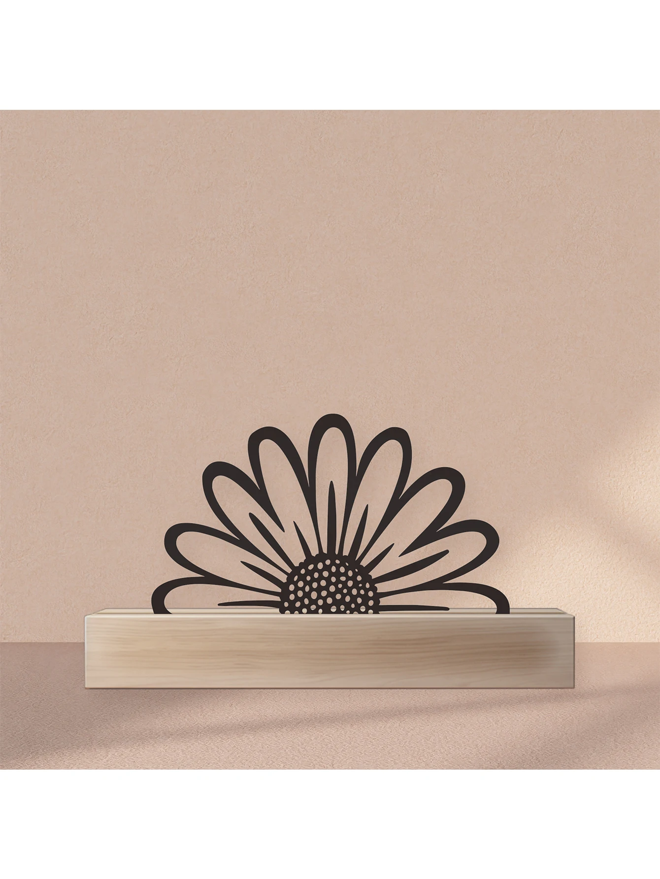 

1 pc new Half a sunflower Iron Ornament With Wood Base Symphony For Kids Rooms Decoration