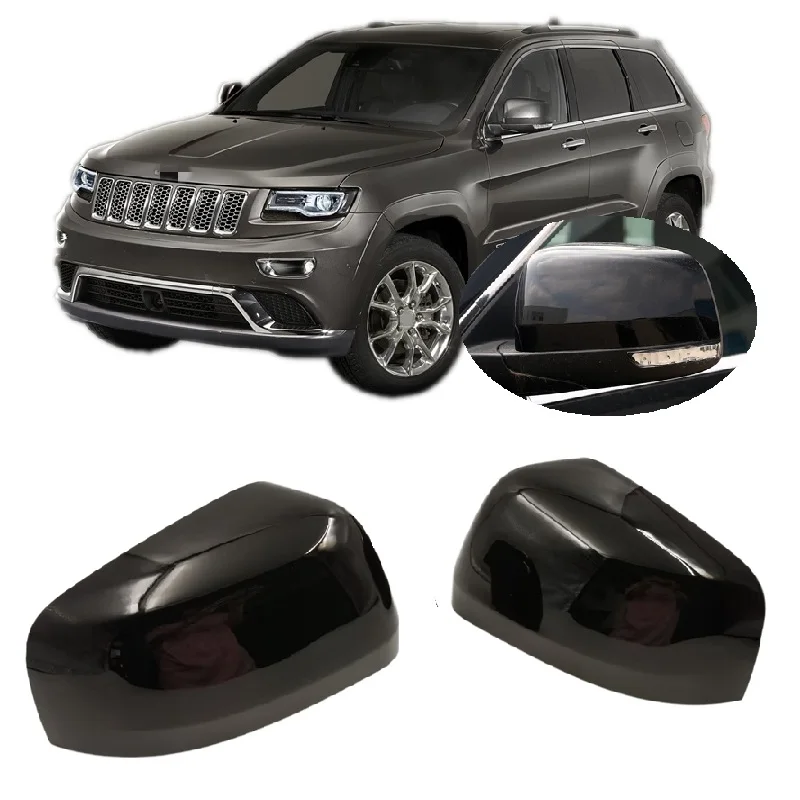 

for Jeep Grand Cherokee MK4 WK2 3.6 5.7 6.4 SRT8 CRD 2011 - 2021 Gloss Black Side Mirror Housing Cover Replacement Cap