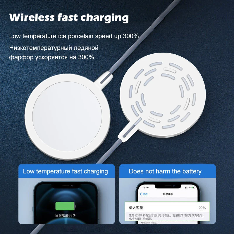 Original 20W Magnetic Wireless Charger For Apple IPhone 14 13 12 Pro Max Mini Plus USB Type C Fast Charging Cable Accessories