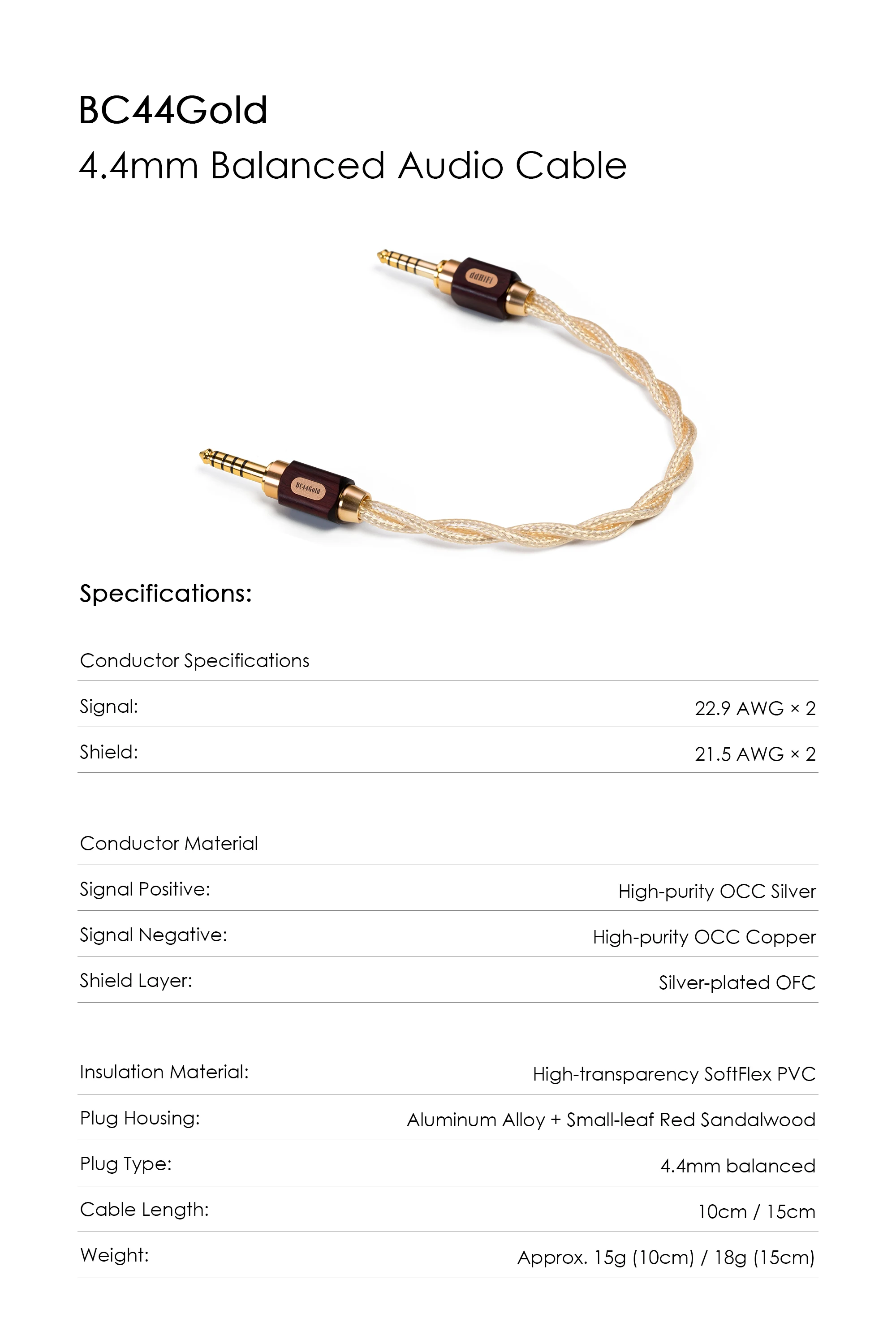 Vorbestellung des DDHIFI BC44Gold 4,4-mm-Symmetrischen Audiokabels mit Floating-Shield-Design – Detail 6