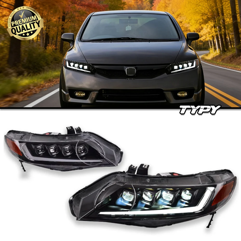 

TYPY Car Lights For Honda Civic 8th Headlight 2006-2011 LED Projetor head Lamp Daytime Running Light Automotive Accessories