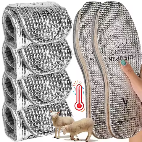 2pcs Grid Foil Shock-Absorbing Felt Insoles Cut-to-Fit Cushioned Shoe Inserts for Men Women Comfort Support Autumn Winter Insole