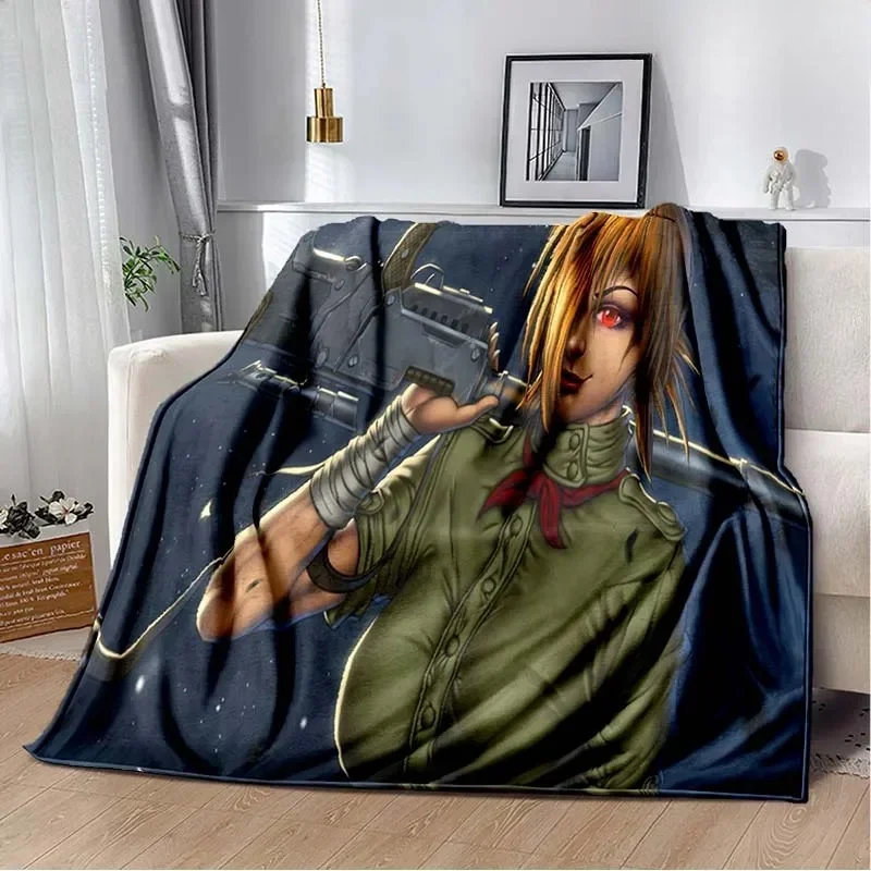 2026 Fashion HD Print Anime Hellsing Blanket Bedroom Sofa Soft Bed Sheet Outdoor Camping Picnic Plush Sleeping Blanket Birthday