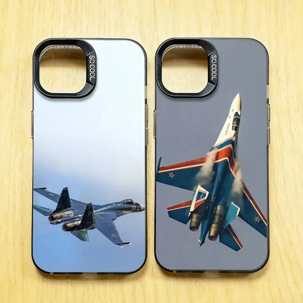 

Russian Aircraft SU-35 Phone Case for iPhone 17 16 15 Pro Plus 14 13 Max Mini 12 11 X XS Air TPU Bumper