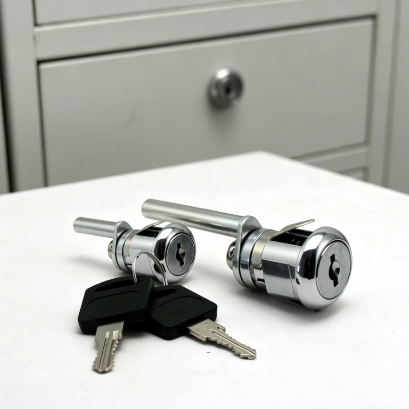 1pcs Furniture Lock Office File Cabinet Lock Metal Drawer Mail Box Triple Furniture Hardware Security Lock with 2 Key