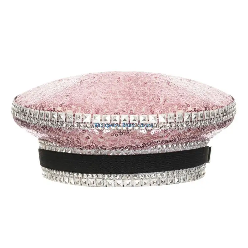 U90E Sparkling Sequins Party Hat Costume Cap For Music Festivals And Celebrations