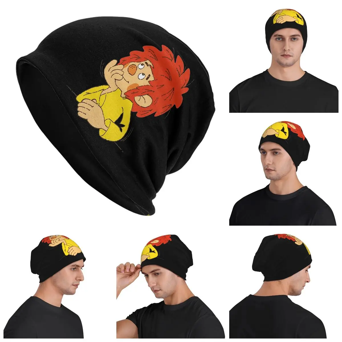

Pumuckl Charaktere Warm Knitted Cap Fashion Bonnet Hat Autumn Winter Outdoor Beanies Hats for Unisex Adult
