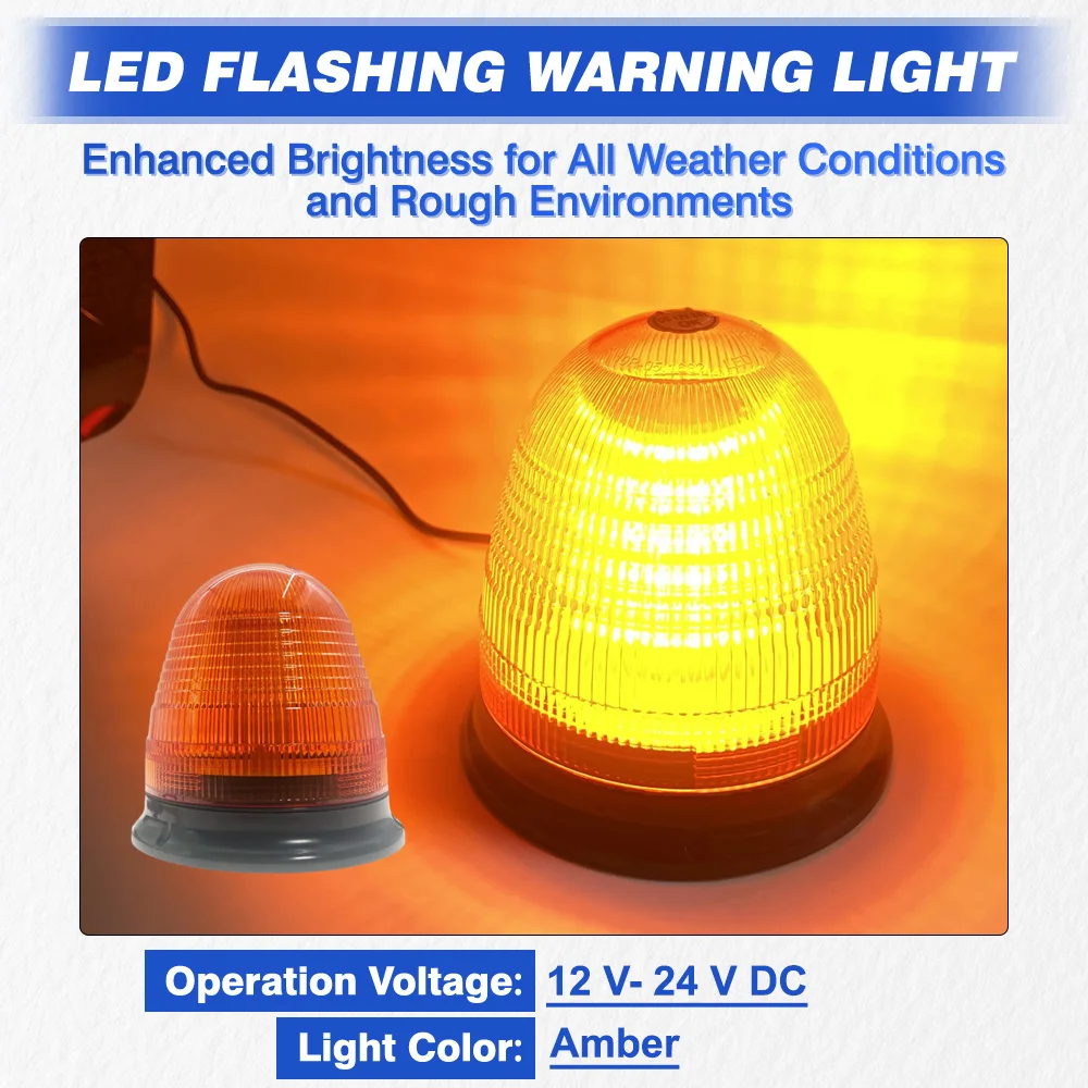 

12V 24V Car Truck Roof Top Warning Light Emergency LED Strobe Light Tractor Forklift Flashing Warning Light Strobe Beacon