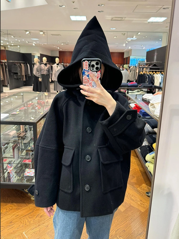 Chapeau de sorcière Sle bouton manteau dames chaud vêtements d'extérieur en coton Festival rouge couches amples longue Sve manteau mi-long