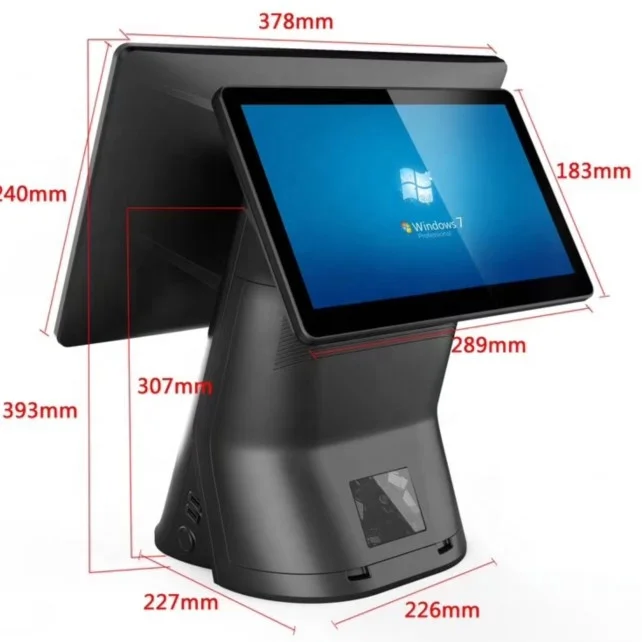 For Newest 15.6+11.6 Inch Dual Screen Pos system All in one Machine