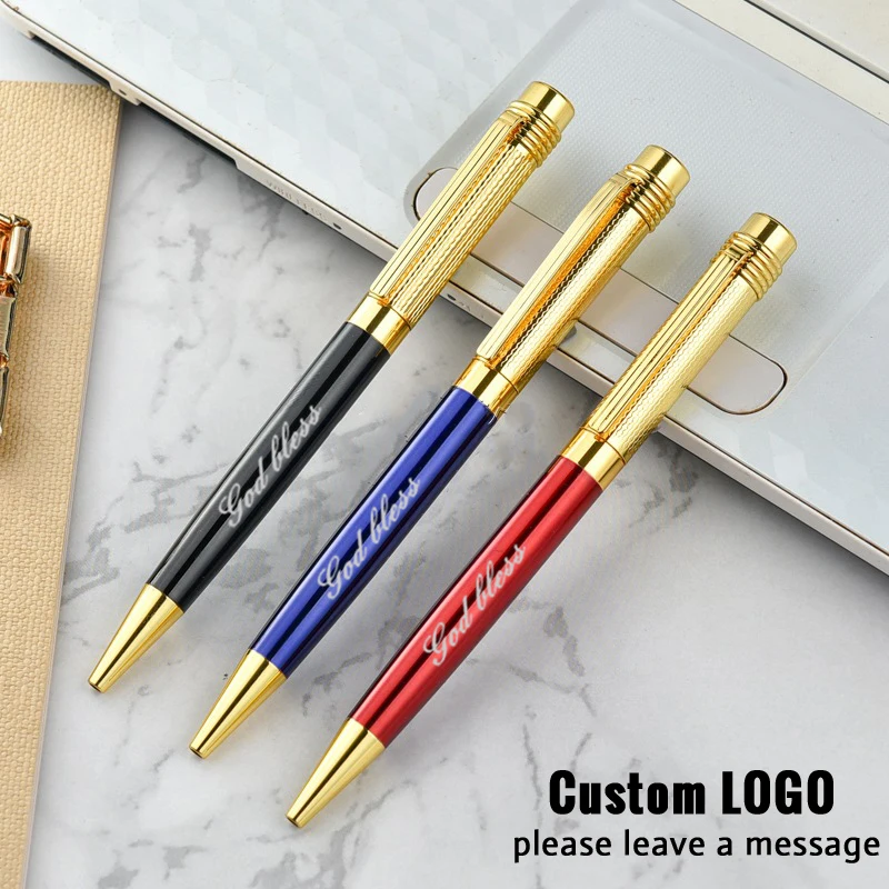 

Fashion Rotating Metal Ballpoint Pen Customized Personalized Logo Business Meeting Advertising Gift Pen Student Stationery