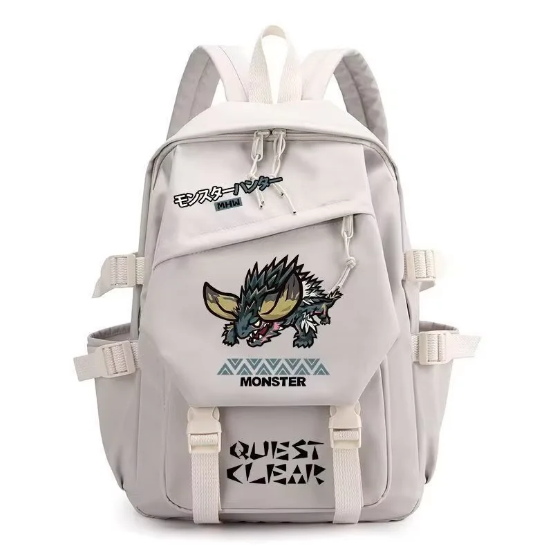 Q Version Monster Hunter Men Women Backpack Long Sword Felyne Diablos Rathalos Cartoon Student Schoolbag Japanese Anime Daypack
