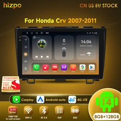 Hizpo Car Radio for Honda CRV CR-V 2007-2011 Multimedia Video Player Navigation Stereo GPS Android 14 Carplay Head Unit No DVD