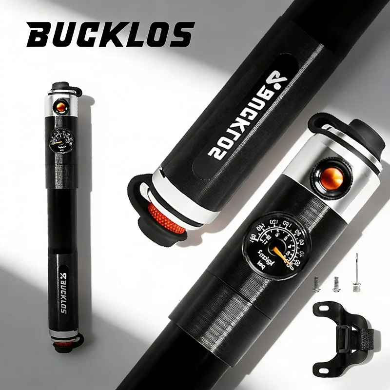 

BUCKLOS Mini Bike Portable Pump 160PSI Lightweight Aluminum Alloy Bicycle Hand Air Pump AV/FV MTB Road Cycling Pump Bike Part