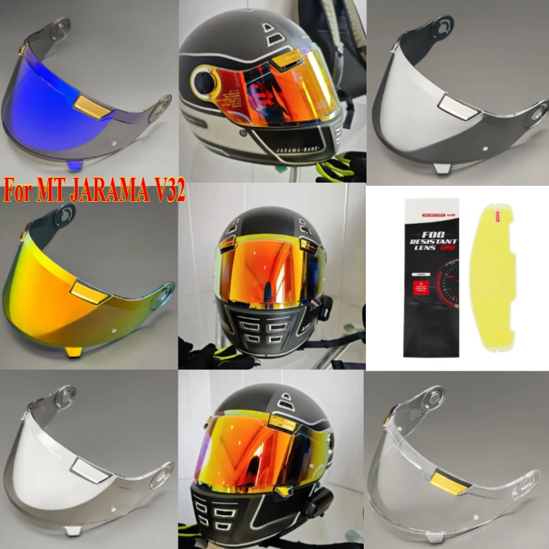 

1PCS Motorcycle Helmet Visor Lens for MT JARAMA V32 Replace Anti-UV Anti-Scratch Dustproof Wind Shield Motorcycle Accessories