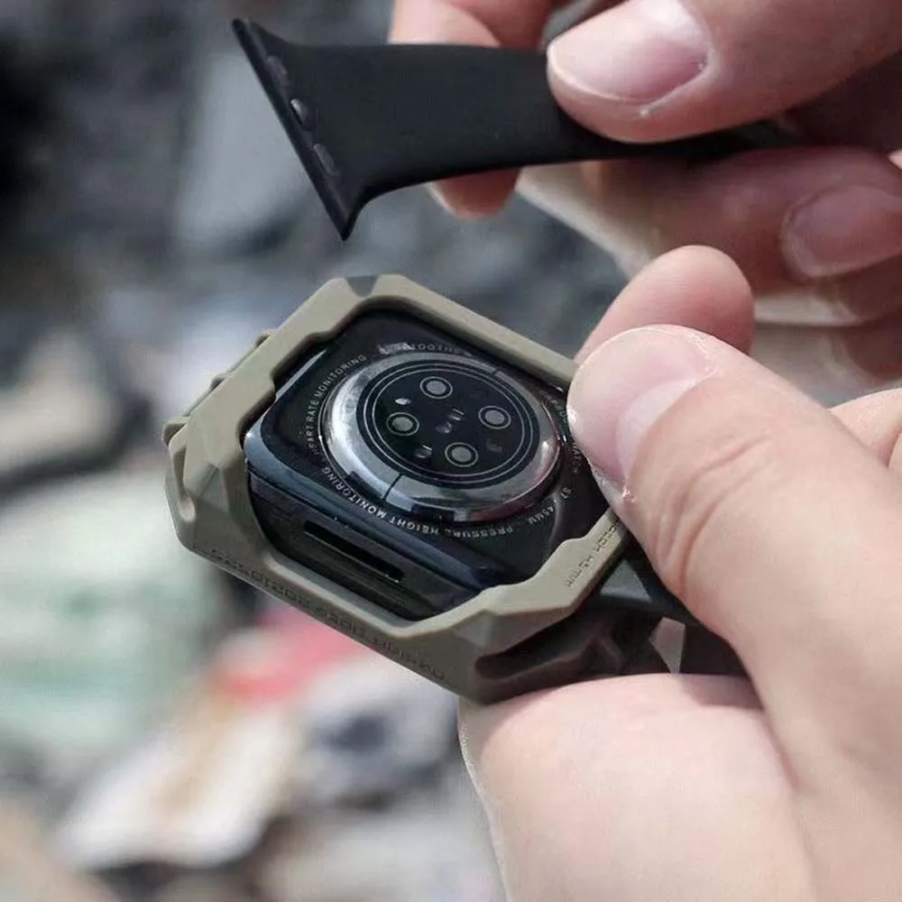 FatBear для Apple Watch 7 S7 iWatch 41 мм 45 мм тактический военный класс прочный ударопрочный армированный защитный корпус кожаный чехол