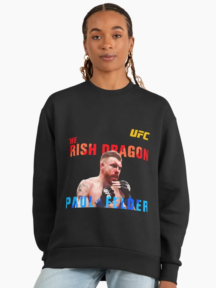 

Осень/зима 2026, UFC Paul Felder Combat, свитер с круглым вырезом и графическим рисунком, женская модная свободная повседневная хлопковая теплая толстовка унисекс