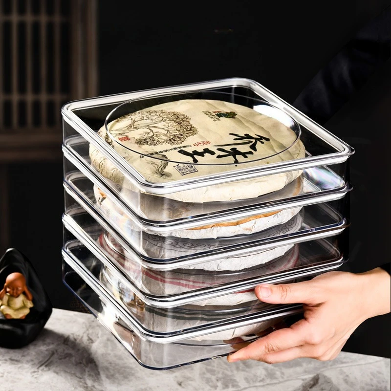 Transparent Tea Cake Box Home Multi-layer Storage Box Luxury Display Stand Dust-proof Moisture-proof Insect-proof Tea Canister