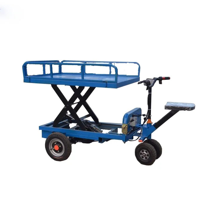 Heavy duty four-wheel industrial cargo carrying electric trolley