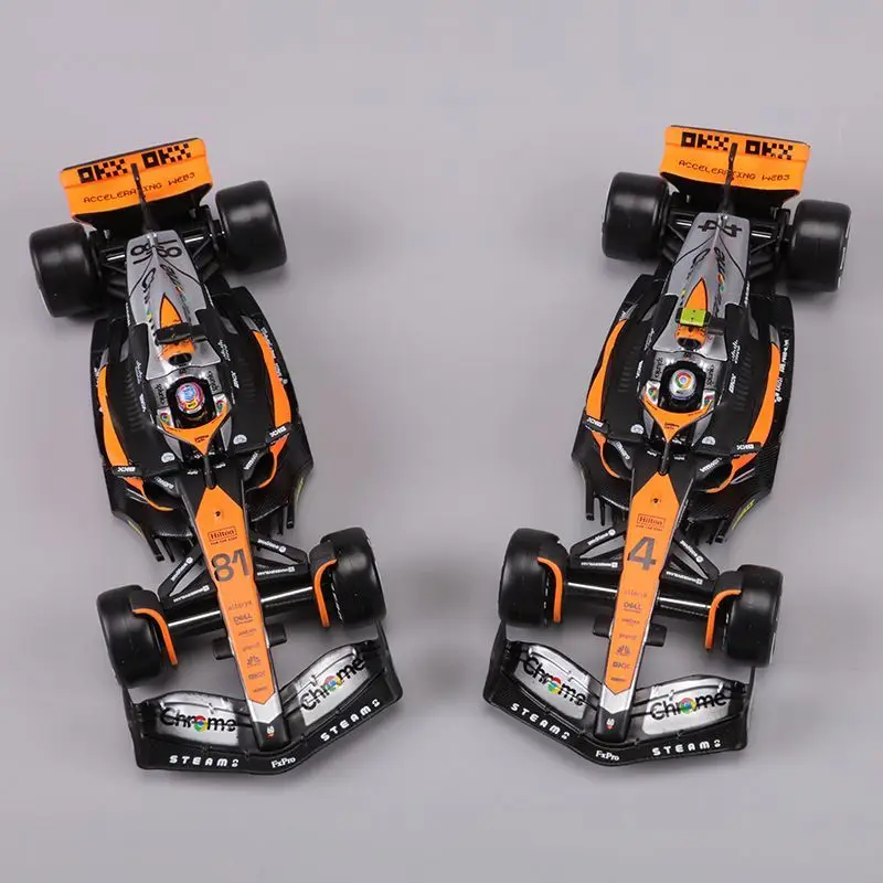 Hot 1:43 2023 4# Lando Norris P2 British Gp F1 #81 Oscar Piastri Car Diecast Racing Car Model Competition Vehicles Toy