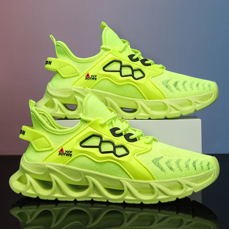

Hot Sale Fashion Green Running Sneakers for Men Breathable Mesh Men's Athletic Shoes Size 39-46 Sports Shoes Trainers Men 2025