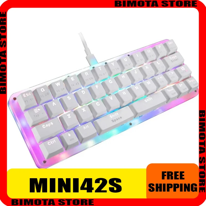 

MINI 42-key Mechanical Keyboard RGB Hot Plug Wired Ultra Compact Layout Personality Gaming Multifunctional Custom Keyboard Gifts