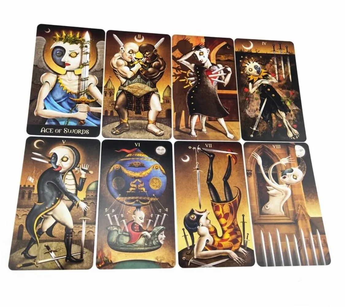 Kartu Tarot bulan Deviant | Ukuran besar 12*7 cm | Permainan keberuntungan | Kartu ramalan | Dengan buku panduan kertas versi bahasa Inggris | O