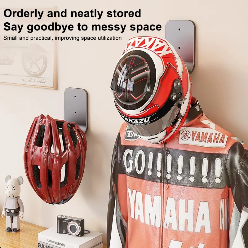 Soporte para casco sin taladro para motocicletas, colgador de pared para monopatín, colgador de guitarra doblado, soporte para guitarra de montaje en pared, 1 ud.