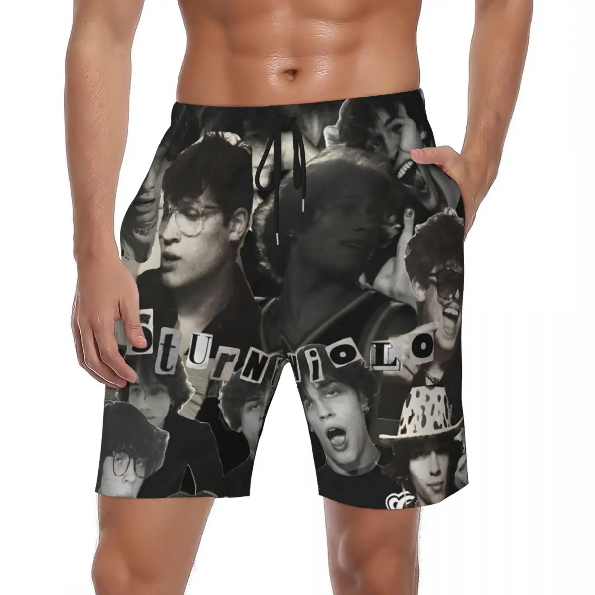 

Summer Board Shorts Male Sturniolo Triplets Sports Fitness Music Board Short Pants Y2K Retro Fast Dry Beach Trunks Plus Size