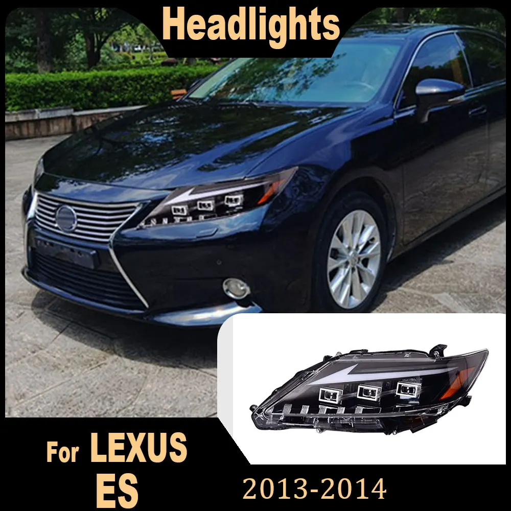 Styling Headlights Lexus ES ES200 ES250 ES260 ES300h 2013-2014 Headlamps LED Dual Projector upgrade No need to change the bumper