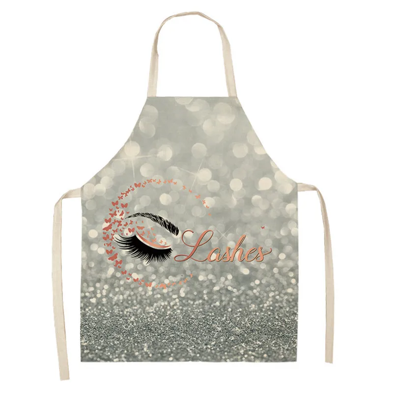 Hot Sale Ins Fashion Eyelash Apron Children\'s Painting Parent-child Kitchen Cooking Apron Clean Baking Anti-fouling Linen Apron