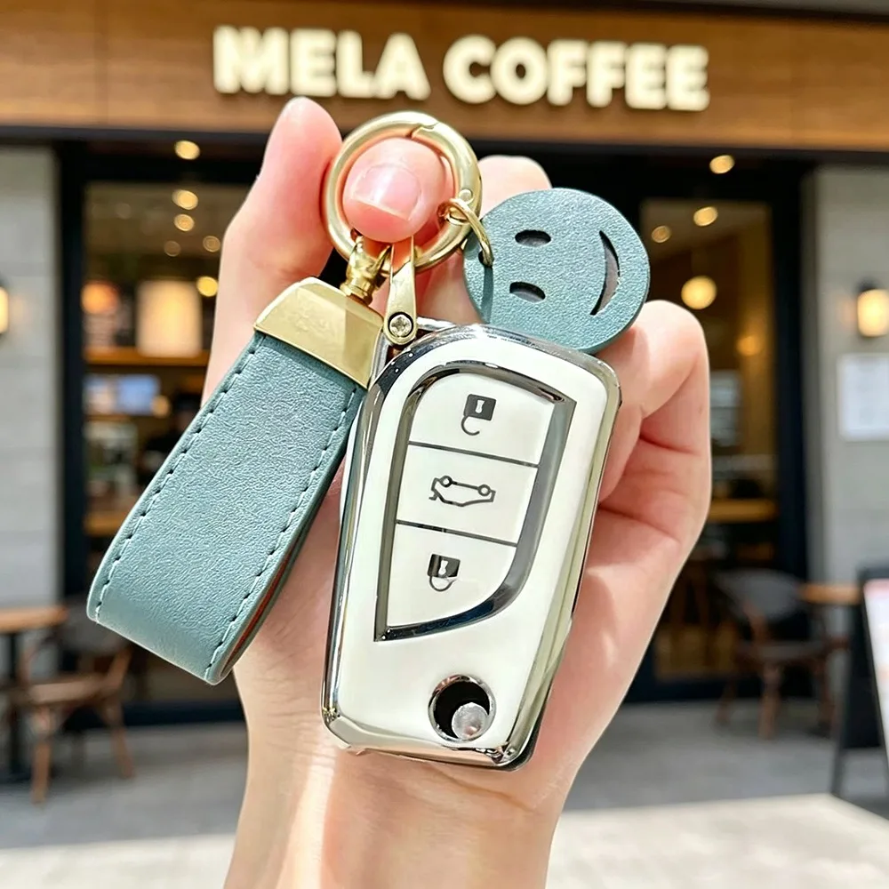 TPU Autoschlüssel-Schutzhülle für Toyota Camry RAV4 Fortuner Hilux Auris Corolla Avensis Verso Yaris Aygo Scion TC Schlüsselanhänger-Schutzhülle