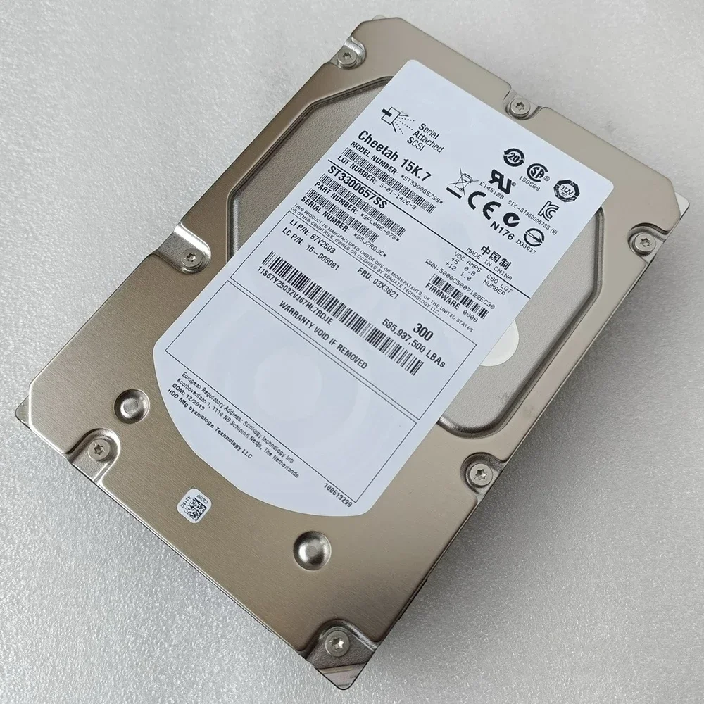 HDD สําหรับเซิร์ฟเวอร์ฮาร์ดดิสก์ ST 3300657 ฮาร์ดไดรฟ์ SS 300G 15K SAS 3.5"