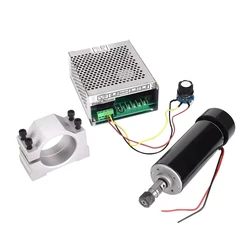 500W Air Cooled Spindle CNC Spindle Kit 500W Spindle Motor+110V/220V Power Supply+52mm Clamps for CNC Engraving Malling Machine