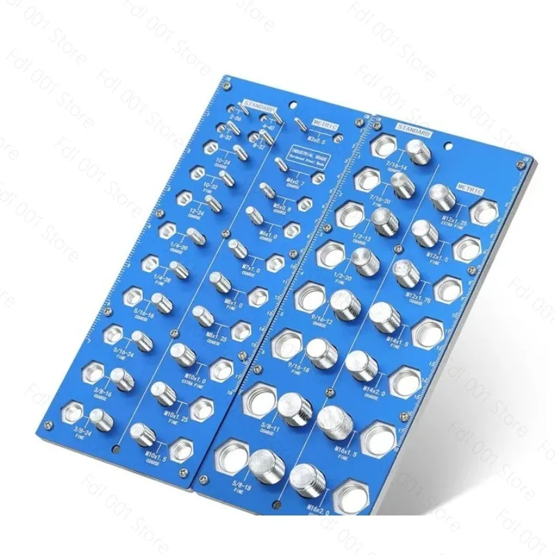 38 Hole Red and Blue Screw Gauge Metric Inch Pass Gauge Nut Bolt Thread Screw Inspector