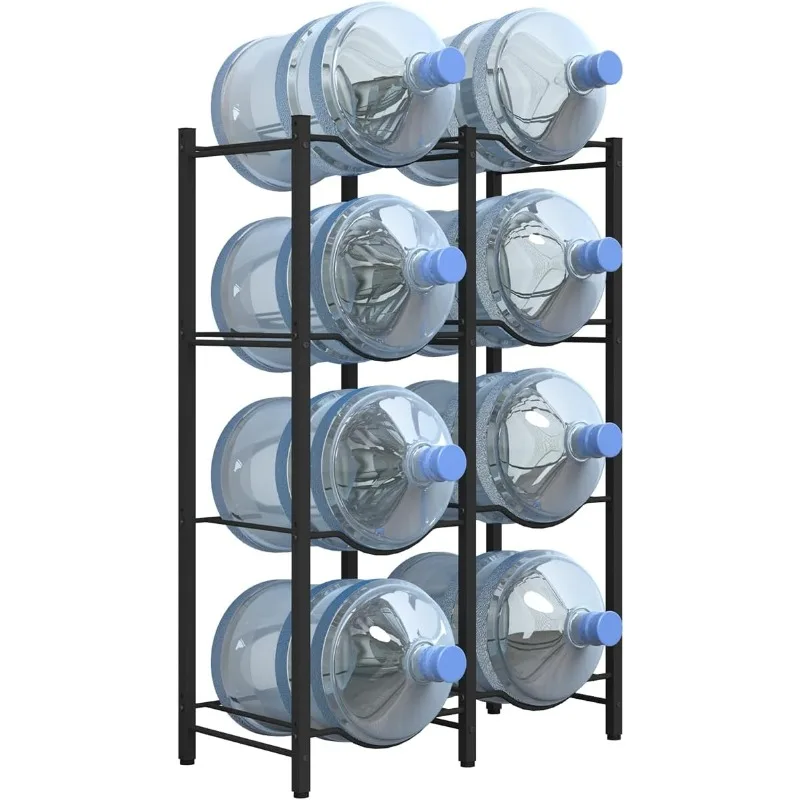 

5 Gallon Water Jug Rack, Detachable Water Bottle Holder for 8 Bottles, 4 Tier Heavy Duty Water Cooler Jug Rack, Bottle