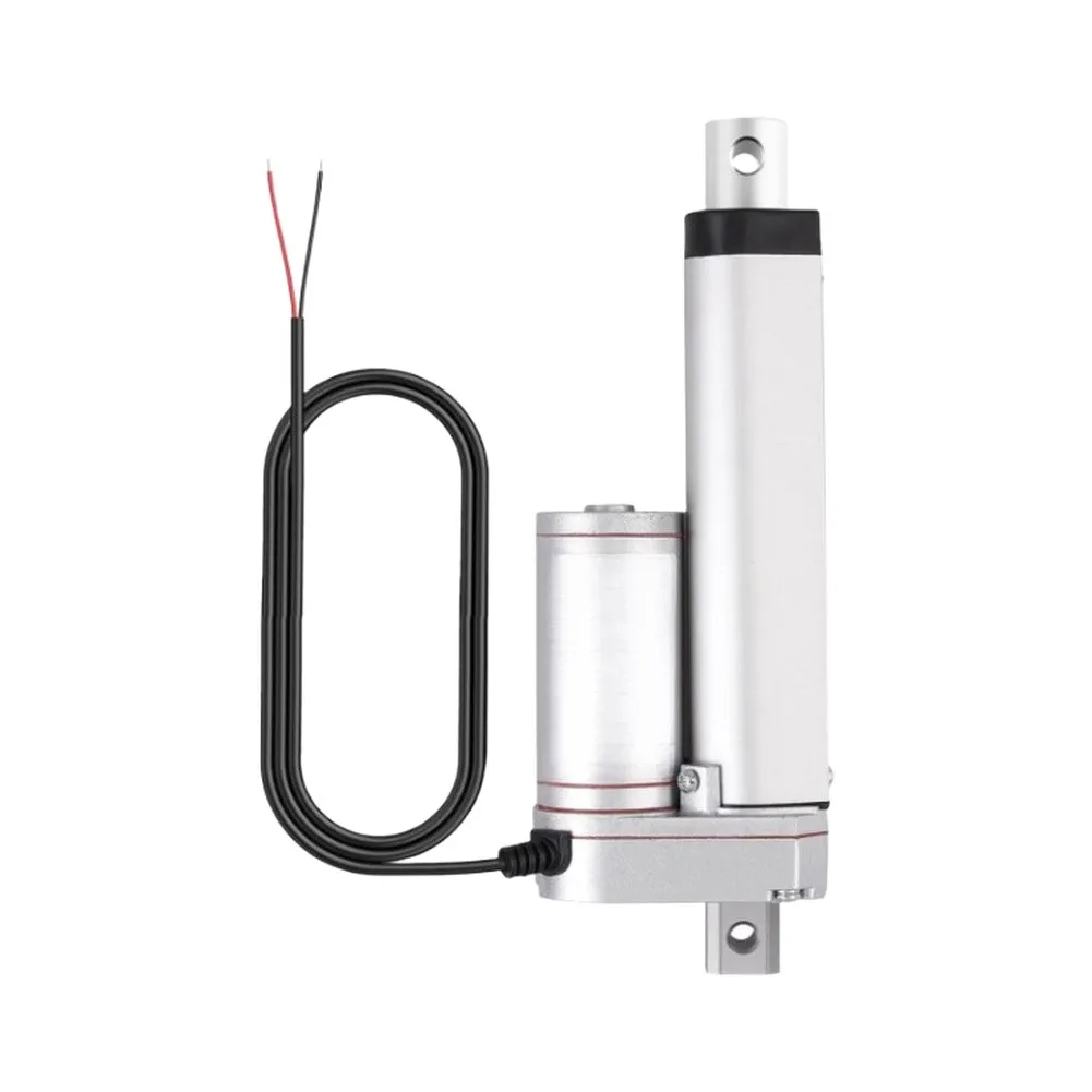 Silver 1500N 12V Linear Actuator Electric Push Rod 4mm/s With Bracket For Vehicle Modification Outdoor Equipment Home Motor