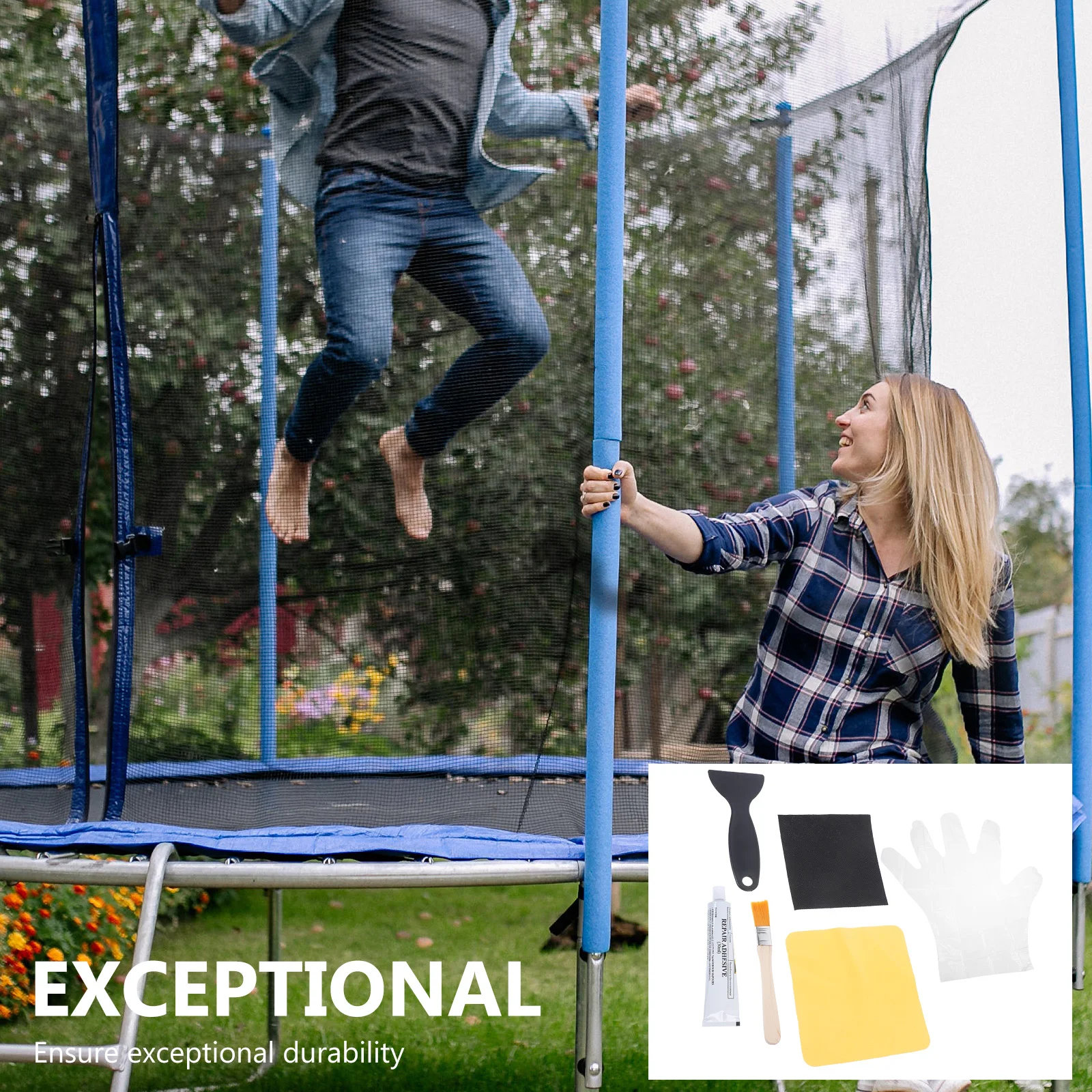 

Trampoline Patch Kit Self-adhesive Repair Accessories Patches for Holes Mat Accessory