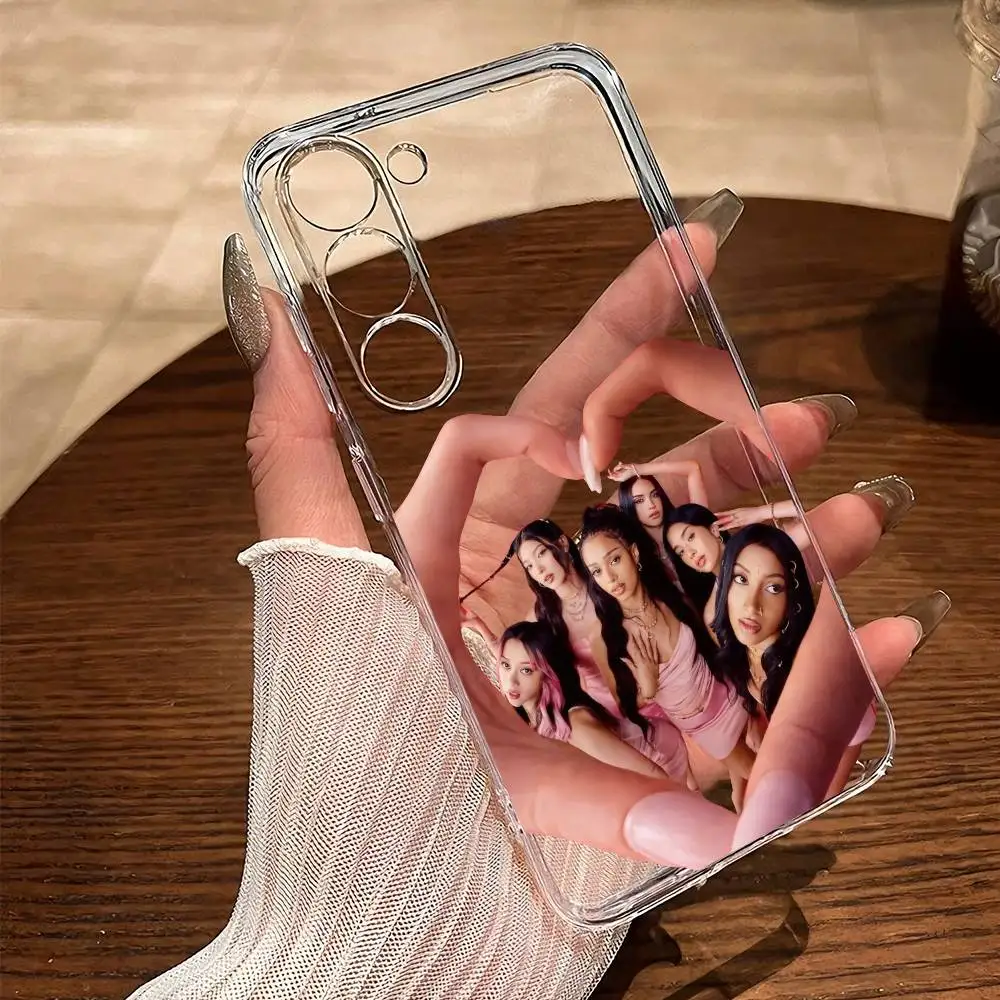 K-KATSEYE Girl Group E-Eyekons-S Pink Phone Case For SamsungA10 A12 A31 A40 A70 Transparent Cover Case