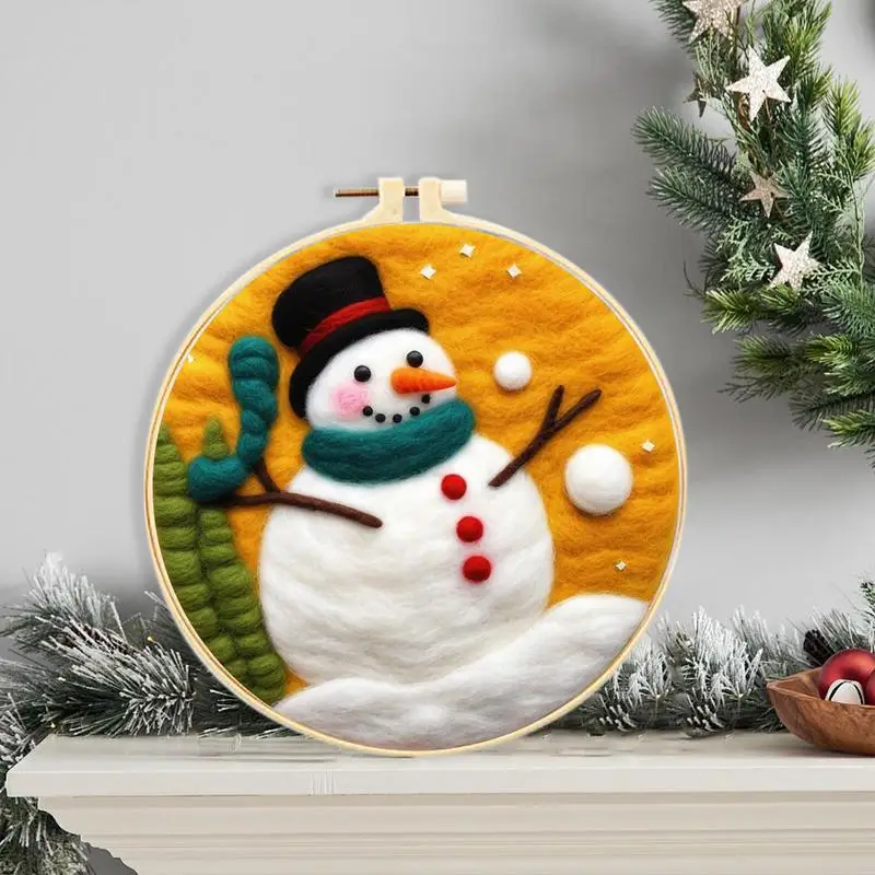 Felt Needle Kit Cartoon Wool Needle Felting Beginner Kit Christmas Handmade Kit Felting Supplies For Enthusiasts Beginners