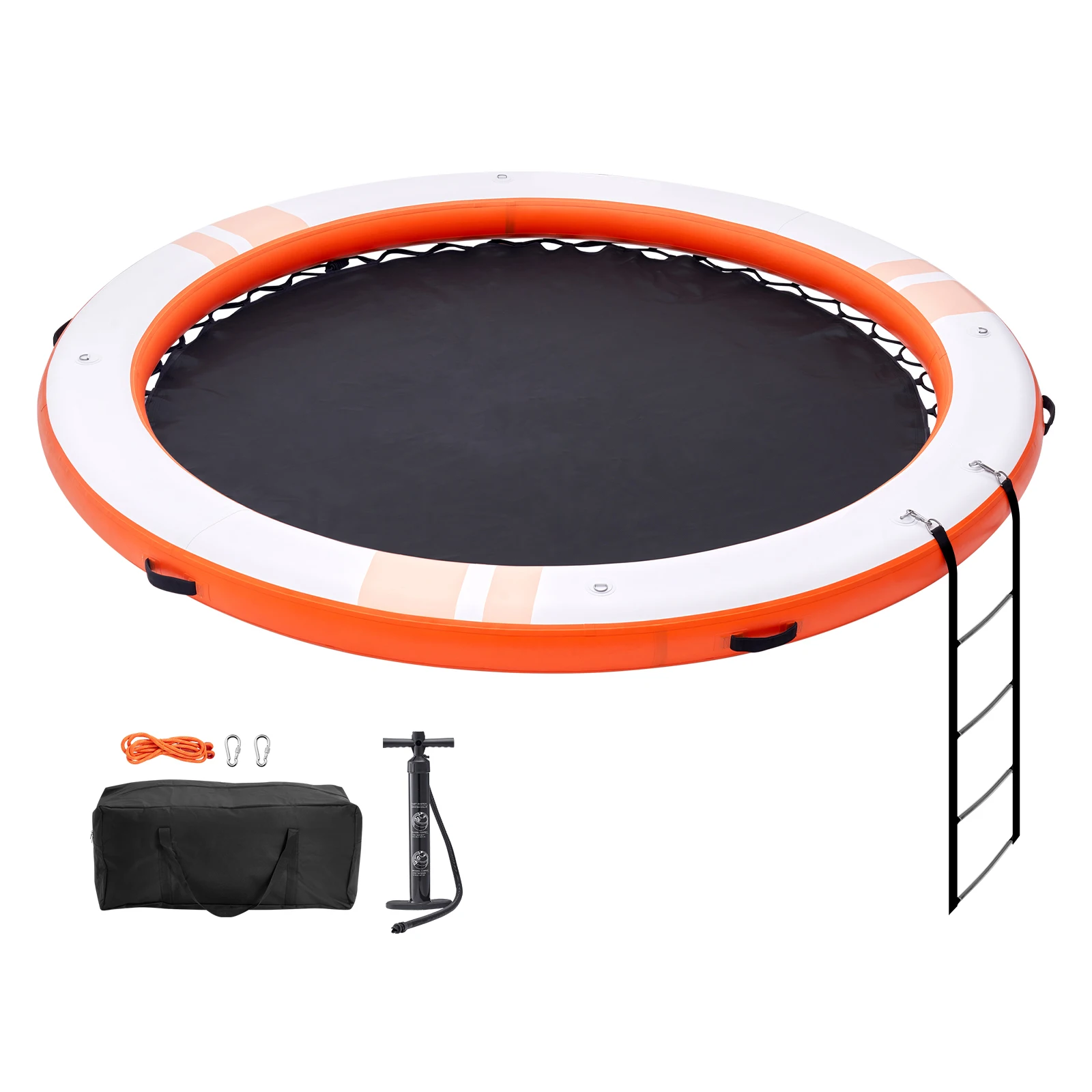 SucceBuy Inflatable Floating Dock 10x8FT Non-Slip Water Detachable Ladder Portable Carrying Bag Floating Platform Island Raft