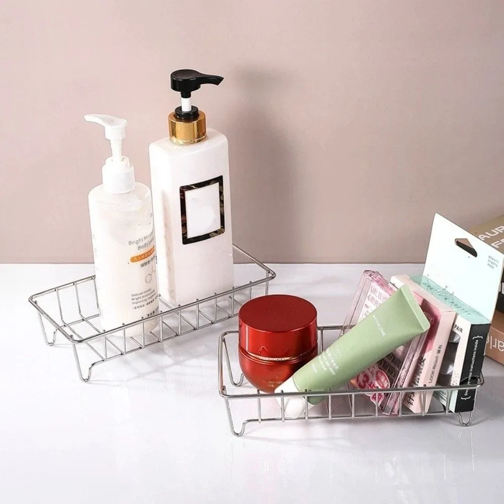 

Стеллаж для хранения из нержавеющей стали для ванной комнаты, экономящий место, водонепроницаемый, современный дизайн, многофункциональная полка-органайзер для кухни