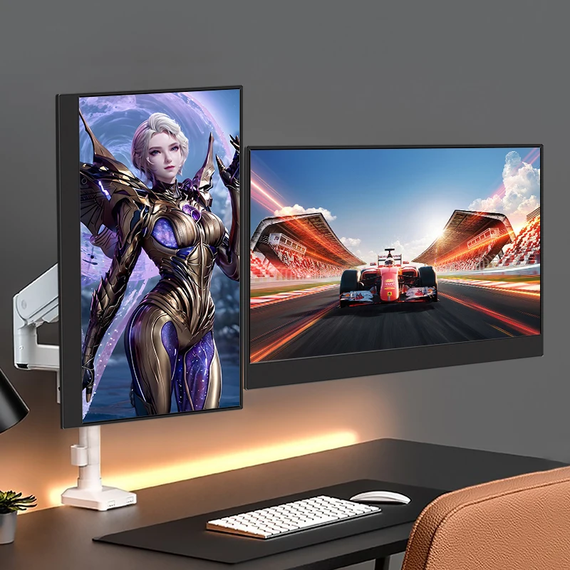 15.6 ''FHD 1080P 250cd/m2 dual Type-c และอินเทอร์เฟซ HDMI Ultra-Slim แบบพกพาสําหรับแล็ปท็อปพีซีโทรศัพท์ PS4/5 Xbox สวิทช์
