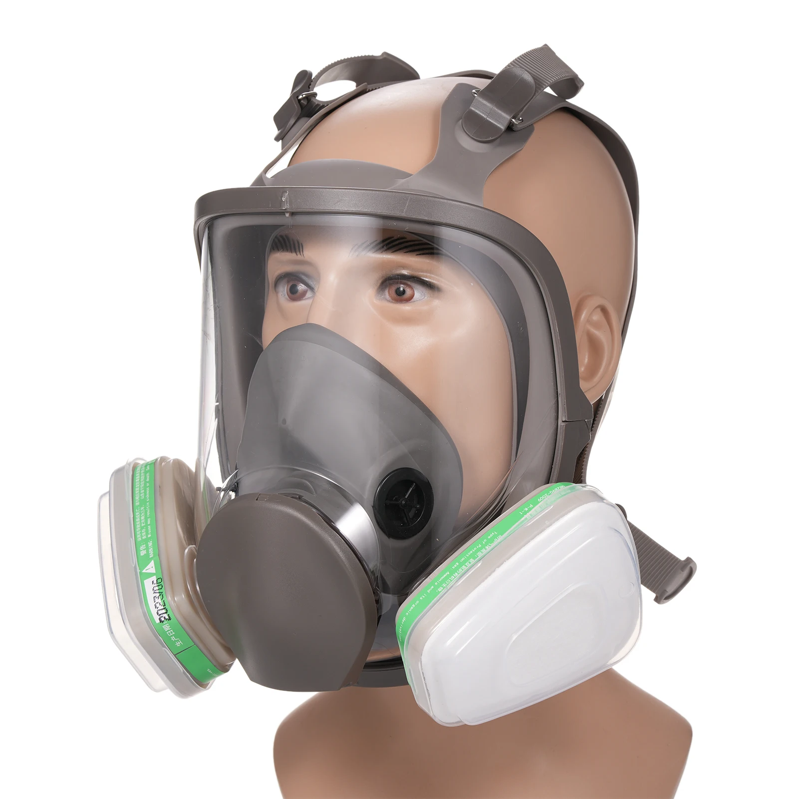 Reusable Full Face Respirator Full Face Cover 18 in 1 Gas Cover Respirator Wide Field of View for Painting Machine Polishing